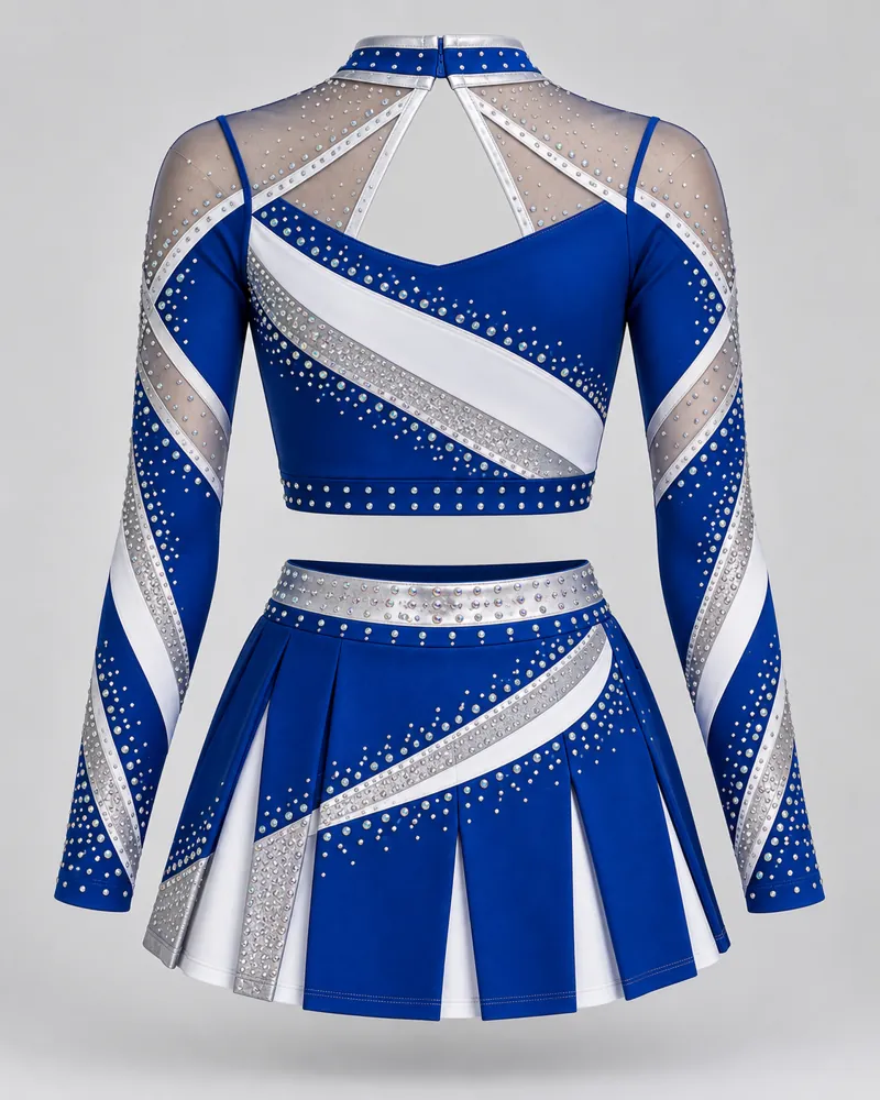 Royal Sash Long-Sleeve Cheer Uniform – back view