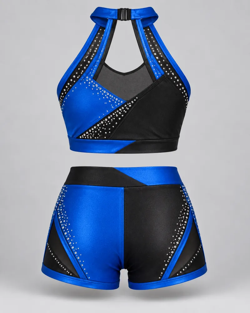 Electric Blue Split Halter Practice Set – back view