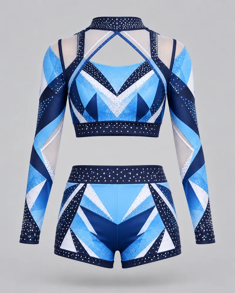 Sky Geometric Long-Sleeve Practice Set – back view