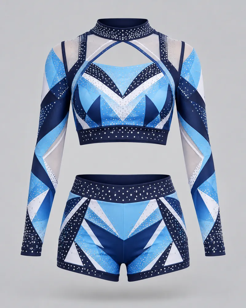 Sky Geometric Long-Sleeve Practice Set – front view