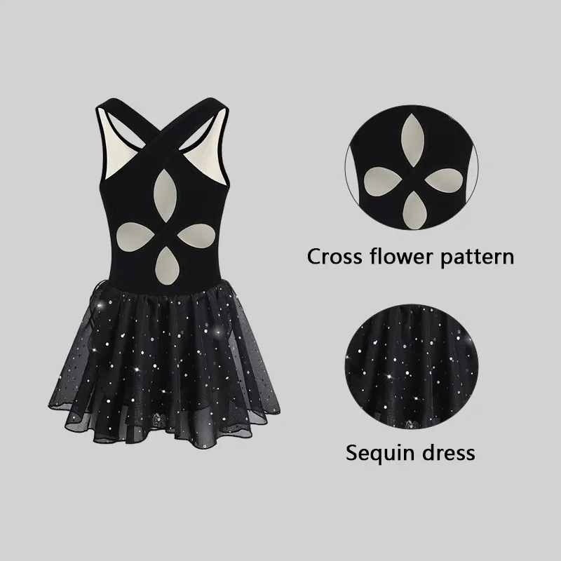 Girl Ballet Dance Leotard Toddler Shiny Sleeveless Dance Dress Kids Tank Dancewear With Full Front Lining – photo 2