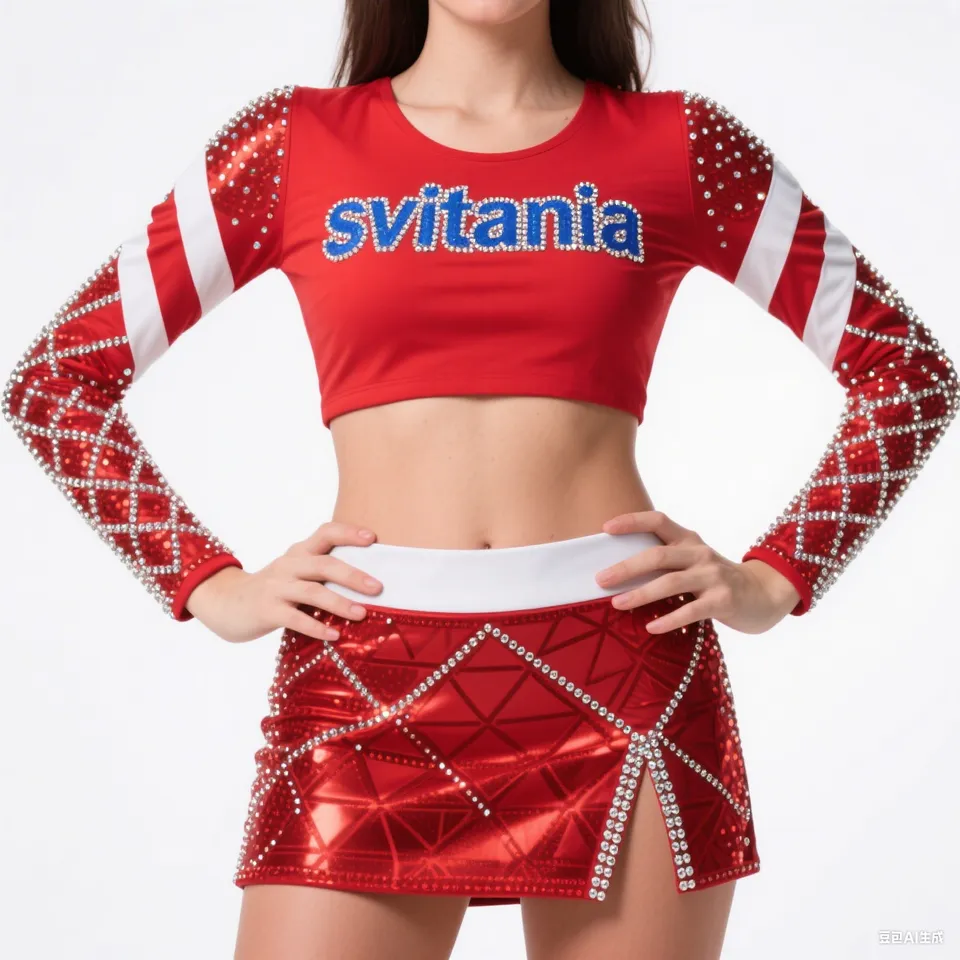 Women's Long Sleeve Youth Cheerleader Costume Sets Service Spandex/Polyester Digital Print 220g – photo 6
