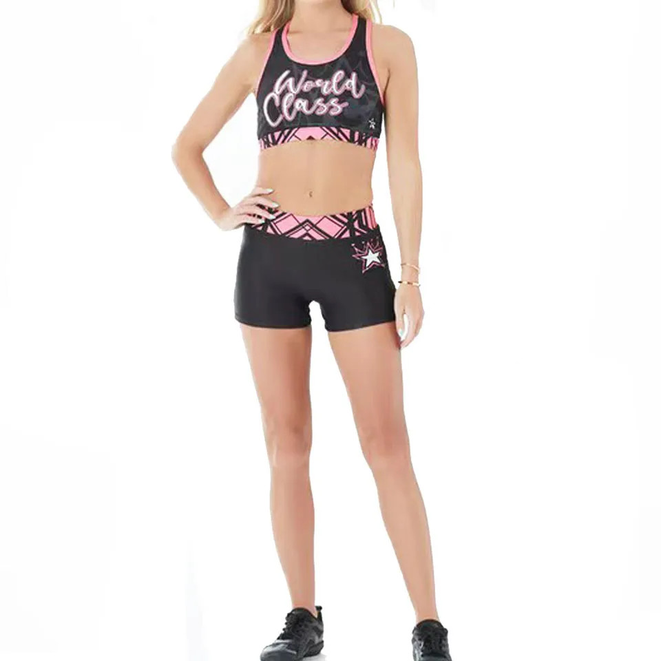 CHSALL School Cheerleader Uniform Set Women's Adult Sport Outfit Spandex/Polyester Material Heat-Transfer Printed Front Logo – photo 4