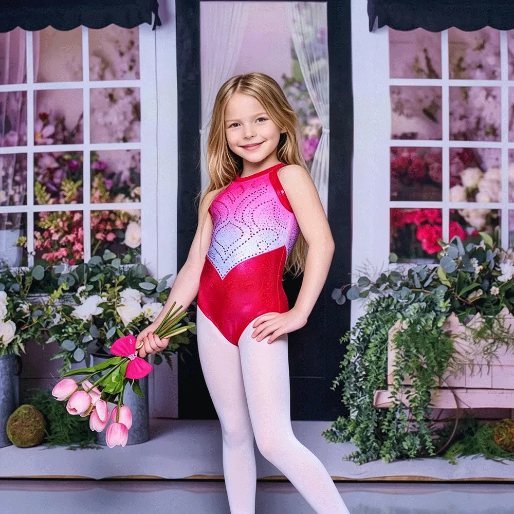 Printed Spandex Dance Leotard Gymnastics Practice Wear Gymnastics Training Leotard for Girls – photo 4
