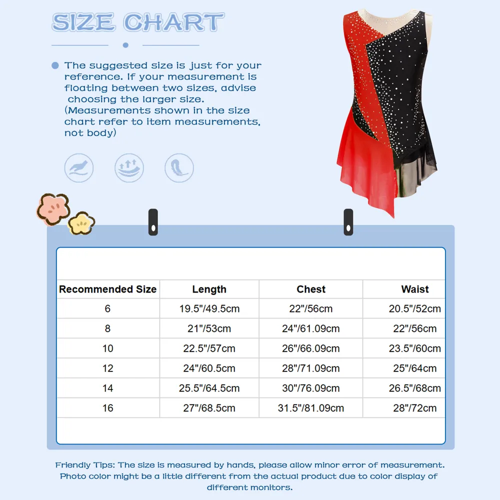 Lyrical Dance Leotard for Girls Mock Neck Rhinestone Mesh Skirted Leotard Size 6-16 – photo 6