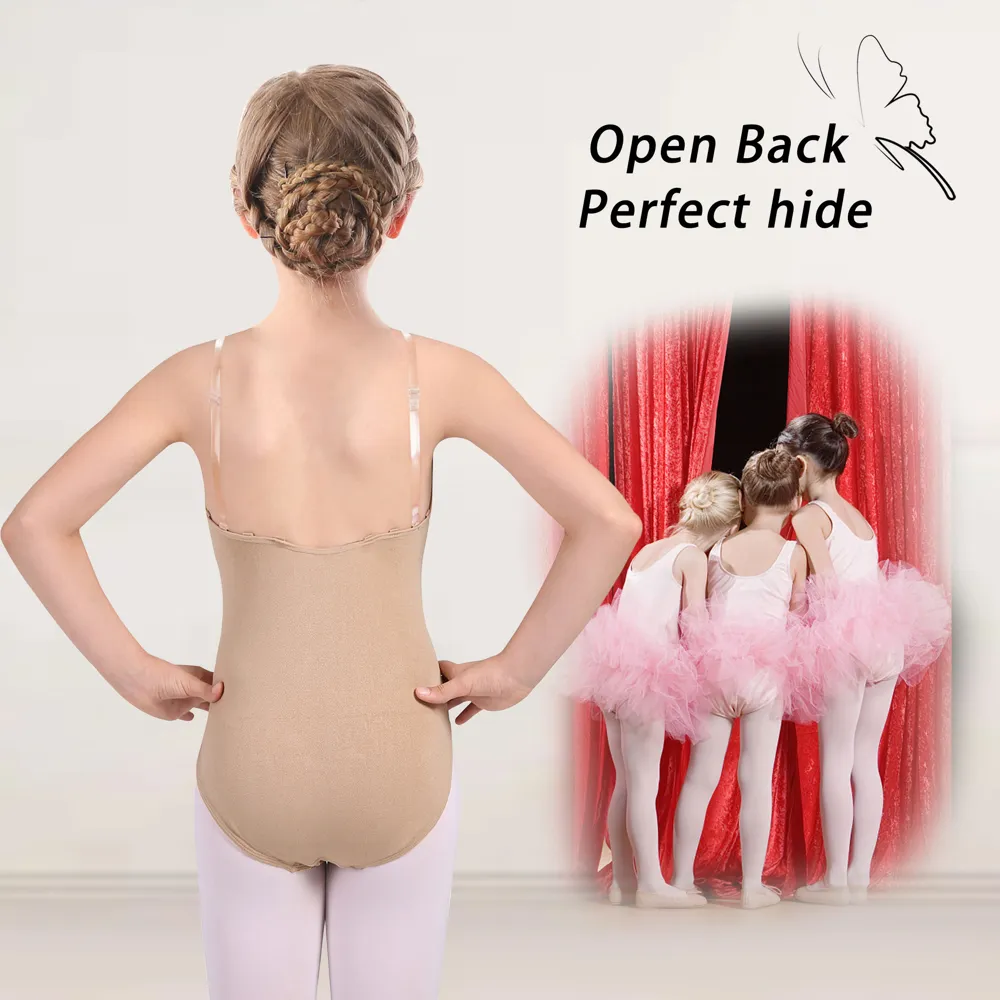 CHSALL Seamless Nude Dance Leotard Girls Ballet Gymnastics Undergarment Convertible Straps – photo 4