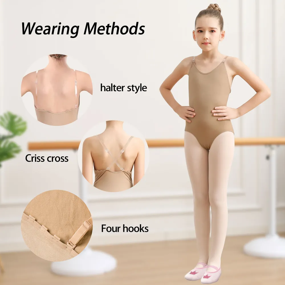 CHSALL Seamless Nude Dance Leotard Girls Ballet Gymnastics Undergarment Convertible Straps – photo 5