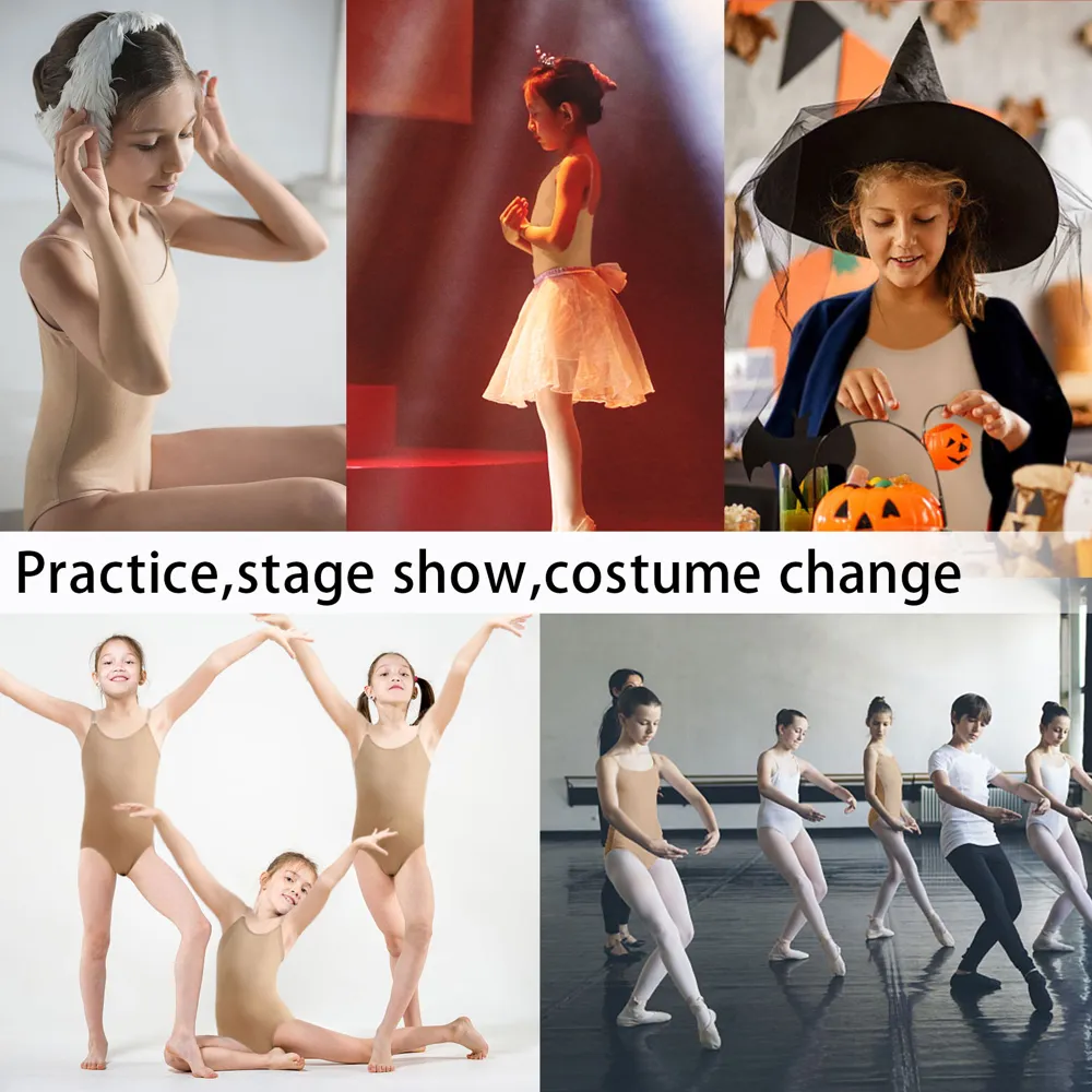 CHSALL Seamless Nude Dance Leotard Girls Ballet Gymnastics Undergarment Convertible Straps – photo 6