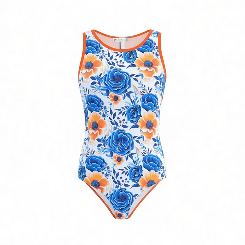 Girls' Sleeveless Gymnastics Dance Leotard High-Performance Printed Spandex Children Gymnastic Practice Wear – photo 4