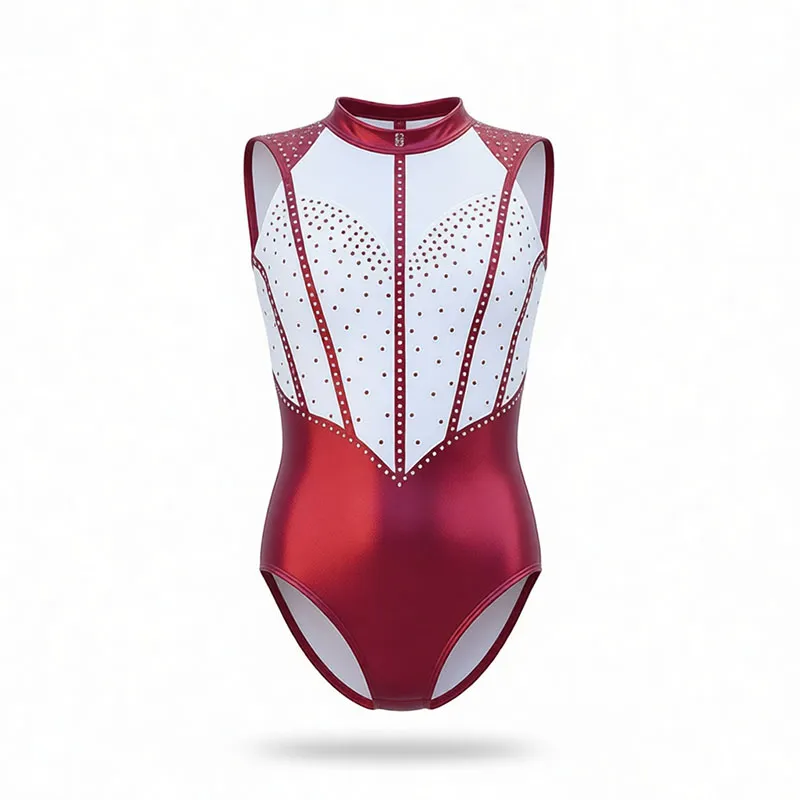 Girls' Sleeveless Gymnastics Dance Leotard High-Performance Printed Spandex Children Gymnastic Practice Wear – photo 5
