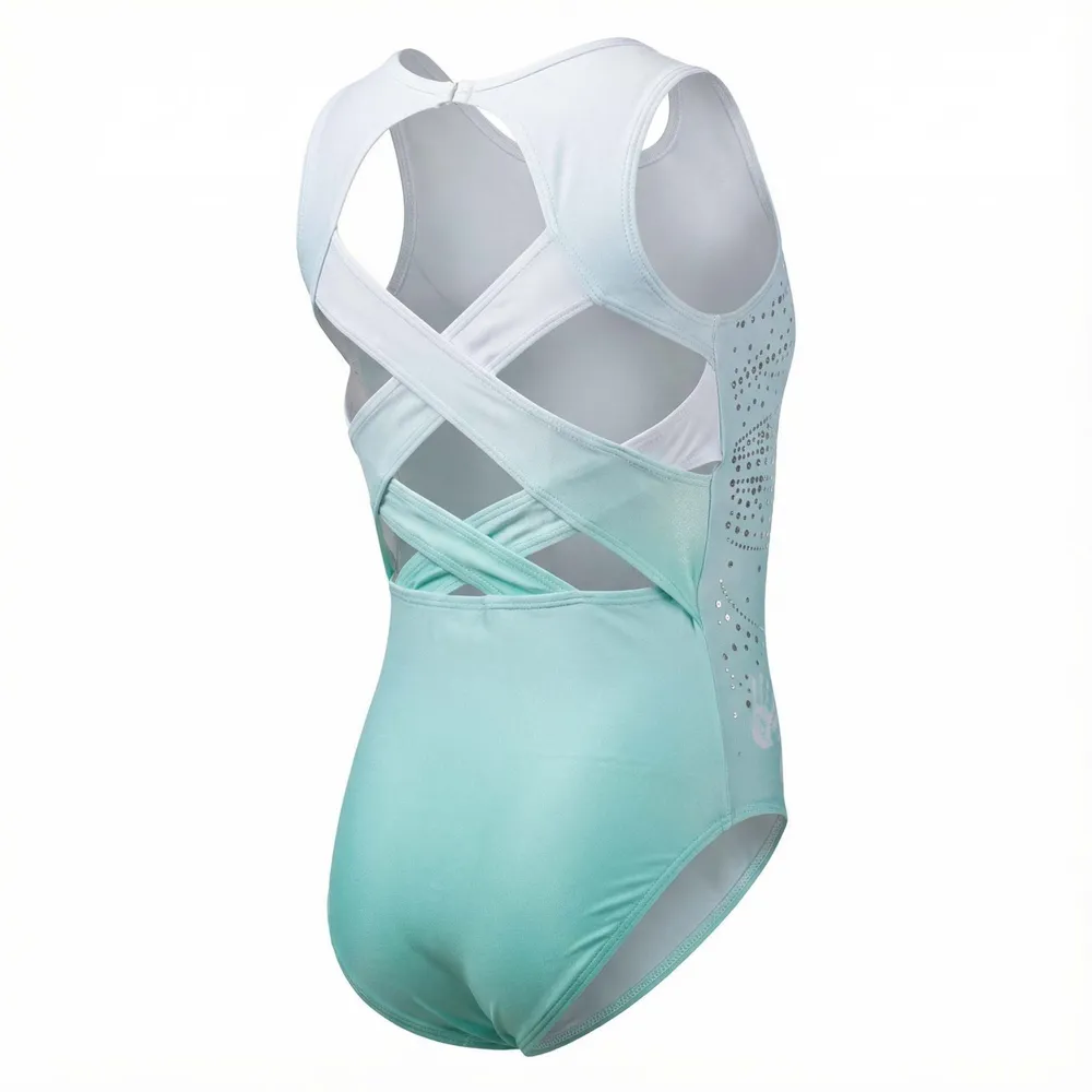 CHSALL Shiny Rhinestone Gymnastics Leotard Spandex and Cotton Girls Training Competition Wear – photo 4