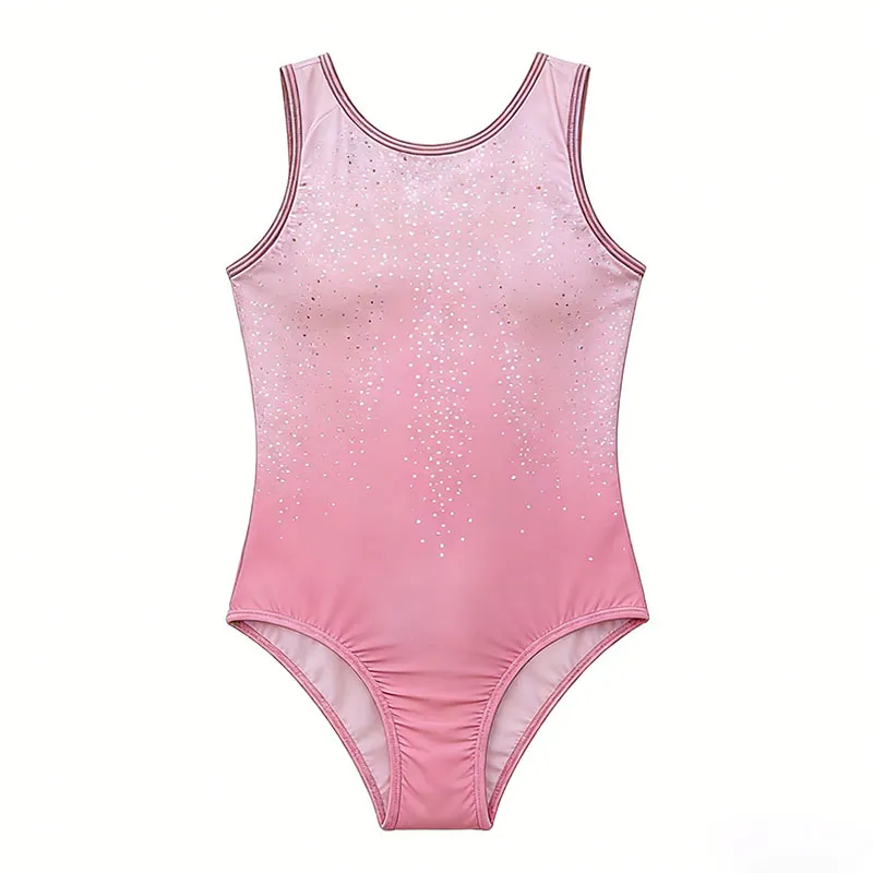 Sleeveless Gymnastics Leotard Women and Kids Nylon Spandex Mesh Training Competition – photo 3