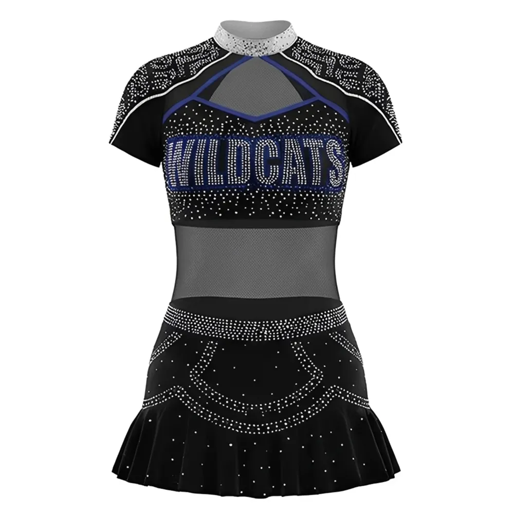 Adults Sublimation Cheer Pleated Blue and White Sets Spandex Tennis Uniform for Cheerleaders – photo 3