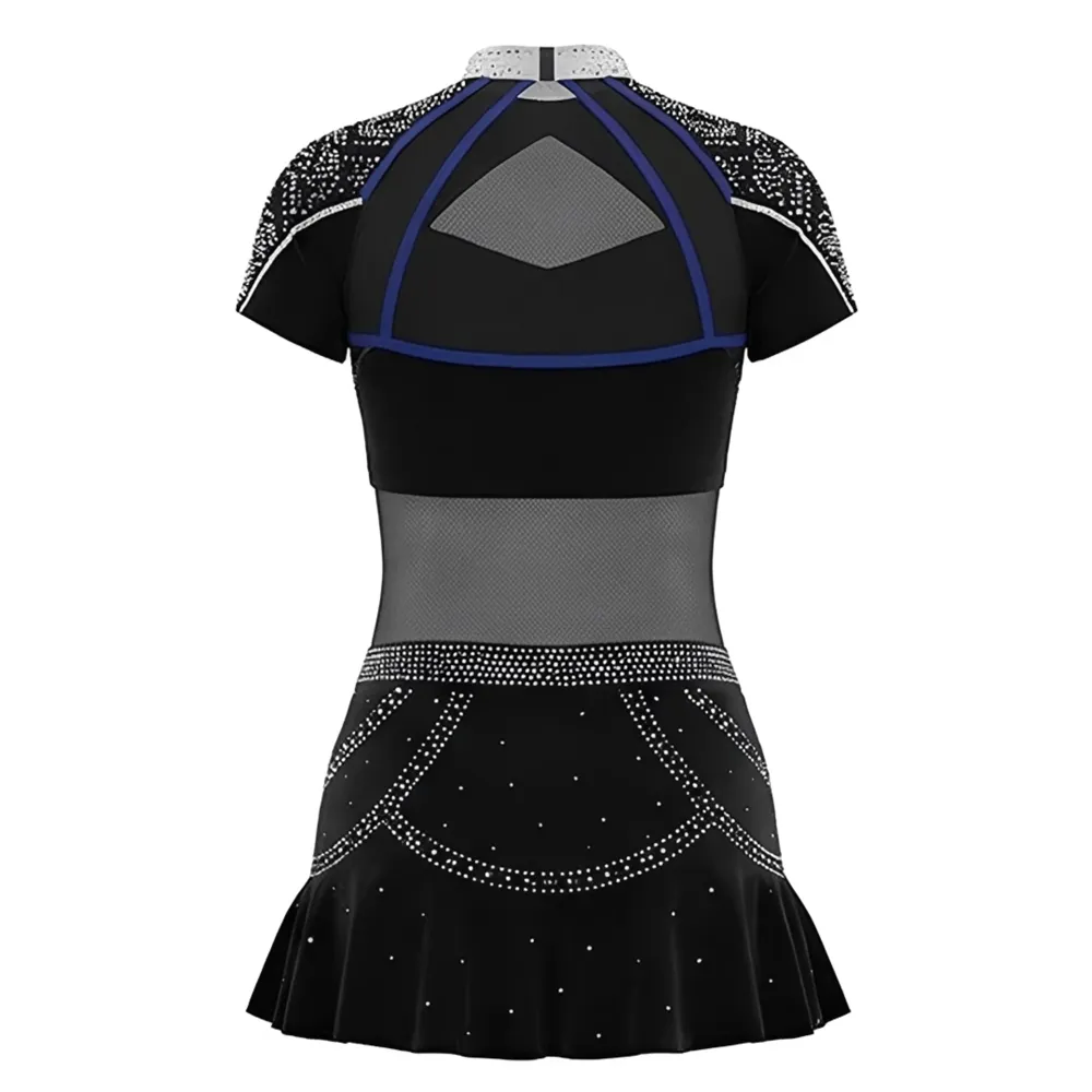 Adults Sublimation Cheer Pleated Blue and White Sets Spandex Tennis Uniform for Cheerleaders – photo 4