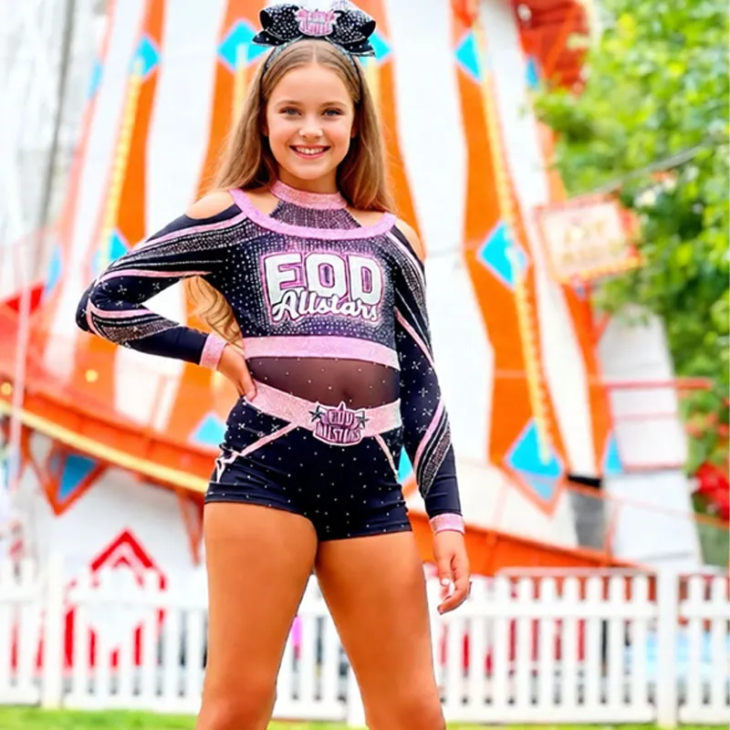 Black Rose Red Cheerleading Uniform Package Set Youth Girls Sublimation Practice Wear Cheer Team Uniform – photo 2
