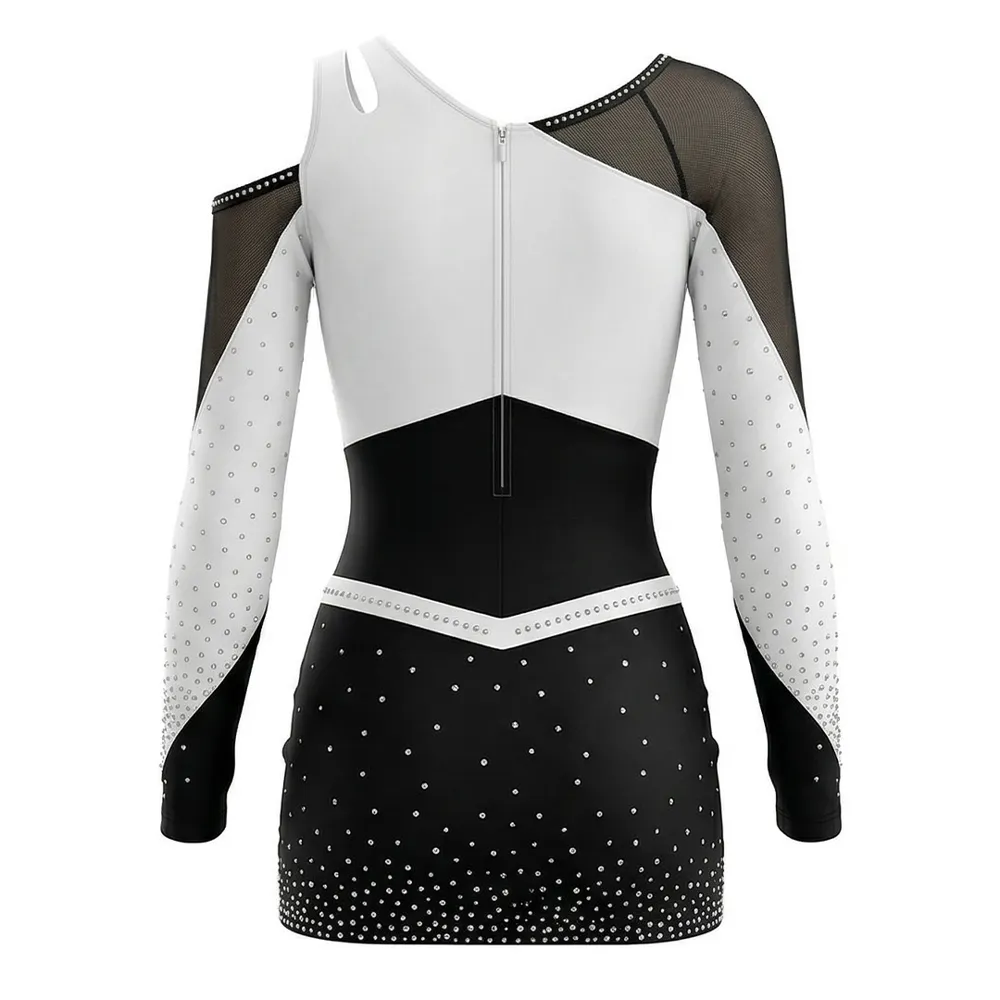 Long Sleeve Cheerleading Uniform Spandex Acrylic Elastic Waist Bright Color Youthful Cheer Outfit – photo 2