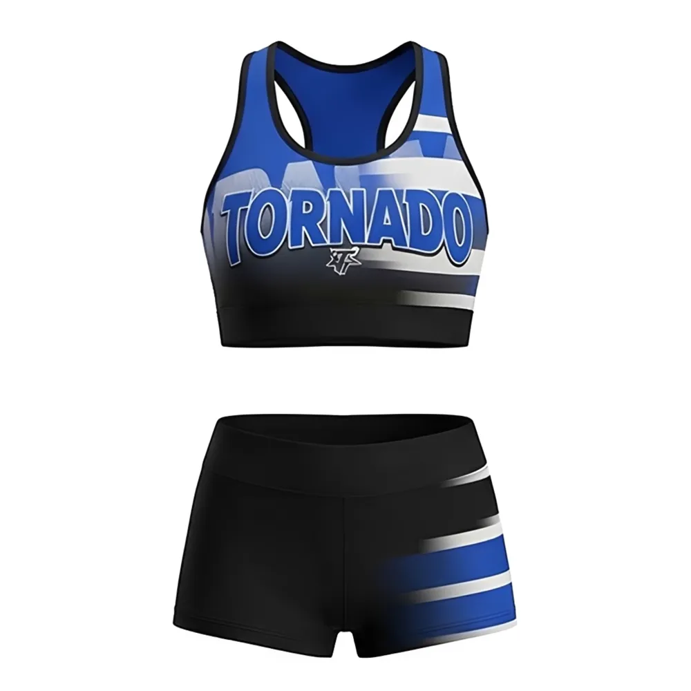 Girls Children's Cheerleading Uniform Sets for Event Performances-Spandex/Polyester Material Digital Print – photo 3