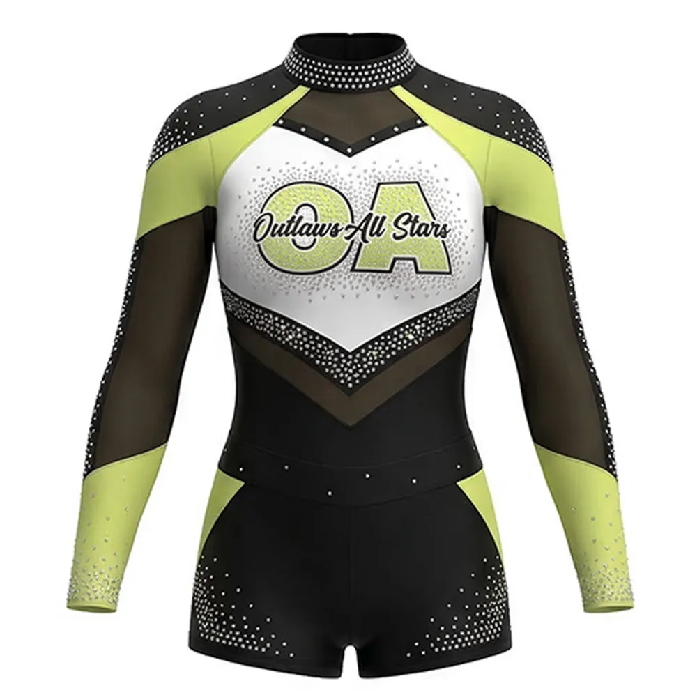 Children's Orange and Yellow Cheerleading Uniform Sets (Spandex/Polyester) for School Celebrations – photo 4