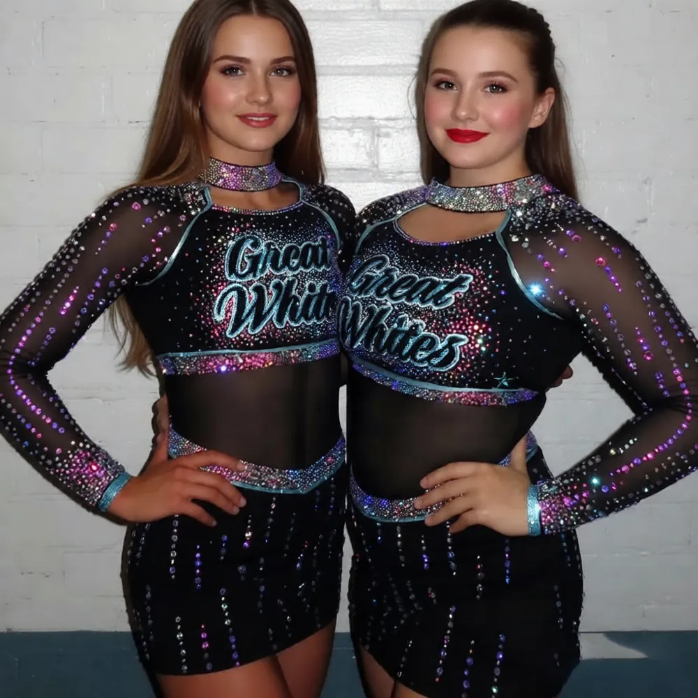 Customize Children's Cheerleading Uniform Sets for Basketball School Competitions Spandex/Polyester Digital Print – photo 4