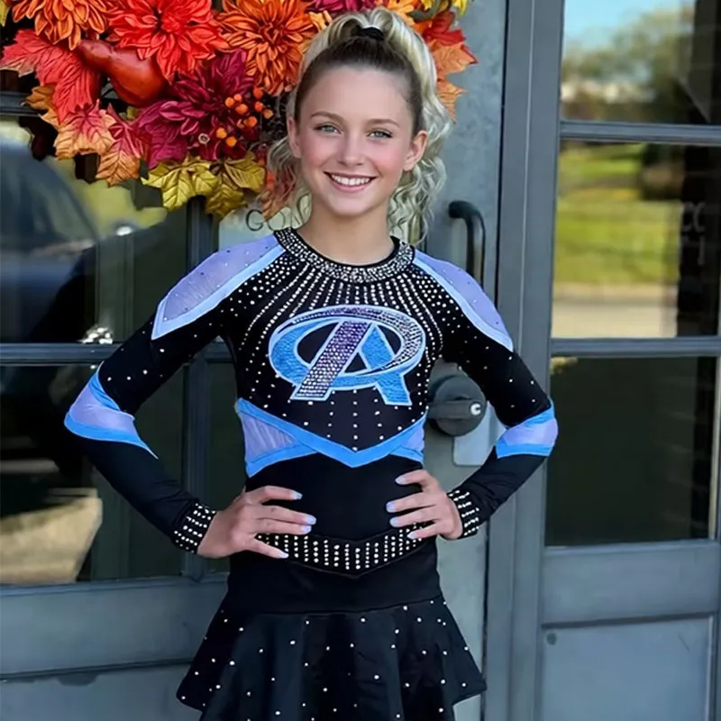 Customize Children's Cheerleading Uniform Sets for Basketball School Competitions Spandex/Polyester Digital Print – photo 5