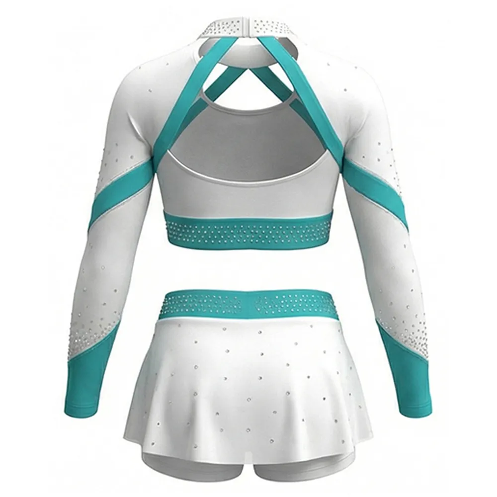 Made Cheer Long Sleeve Cheer Outfit with Shorts, Breathable Team Competition & Practice Training Wear for Girls – photo 2