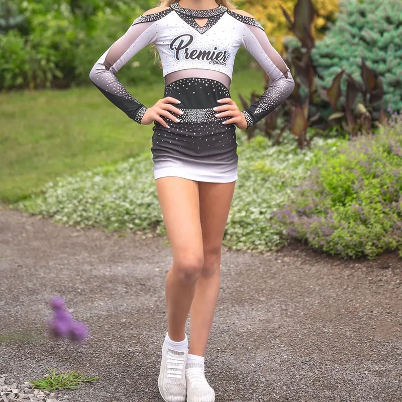 Adults Sublimated WomenCheerleading Uniform Sets Rhinestone Logo Practice Fitness Sports Performance Wear – photo 2
