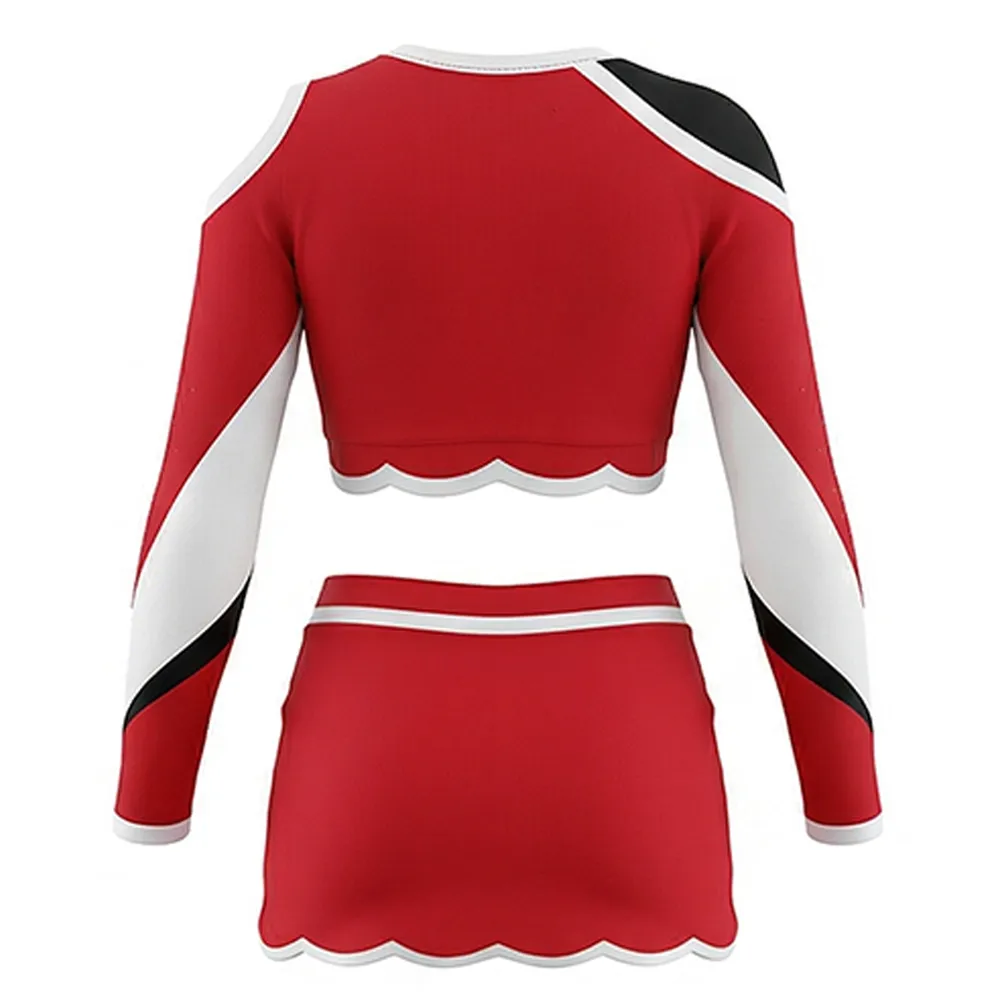 Women's Cheer Uniform Sets Logo Ab Rhinestones Youth Cheerleading Uniform Spandex/Polyester Competition – photo 2