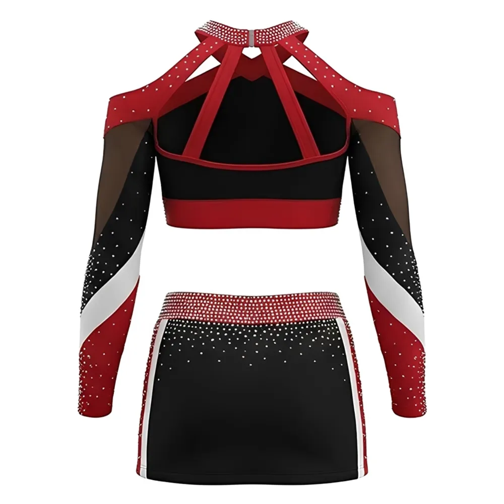 Children's Cheerleading Uniform Sets Design Pattern Spandex/Polyester Digital Print for Cheer Teams – photo 3
