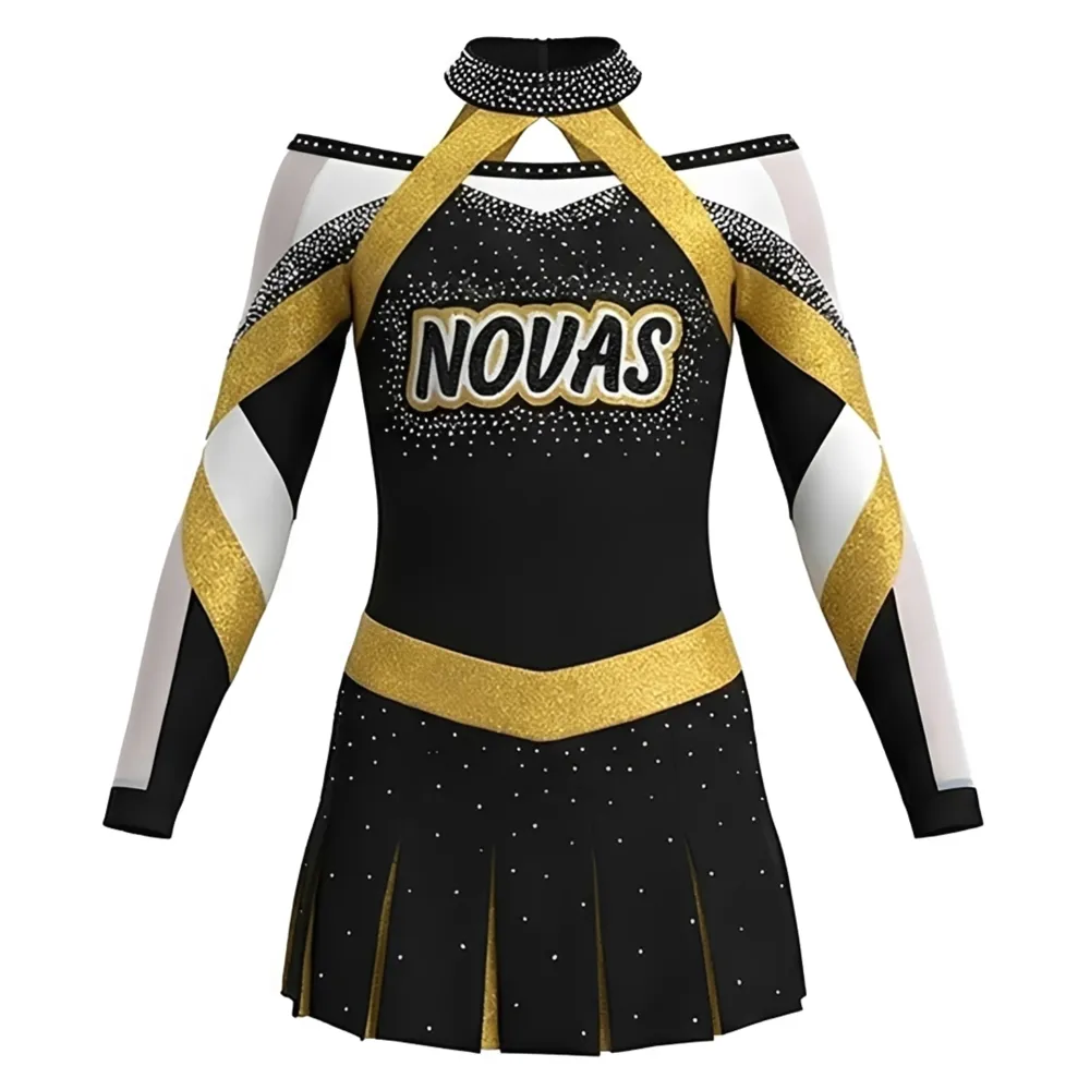 CHSALL Cheerleading Uniforms Children Youth Sublimated Dance Designs All Stars Polyester Digital Print Set – photo 2