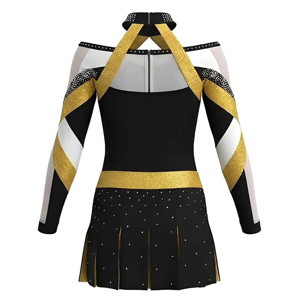 CHSALL Cheerleading Uniforms Children Youth Sublimated Dance Designs All Stars Polyester Digital Print Set – photo 3