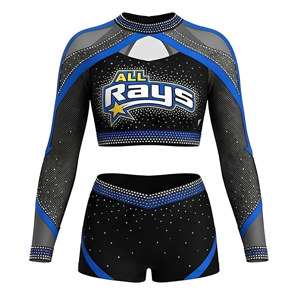 Newest Fashionable Quick Dry Spandex/Polyester Cheerleading Uniform Sets Festival Celebration – photo 2