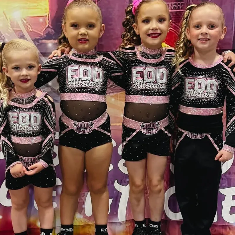 Children Price Spandex/Polyester Cheer Warm-Up Sets Competition Cheerleading Uniforms Practice Wear for Girls – photo 2