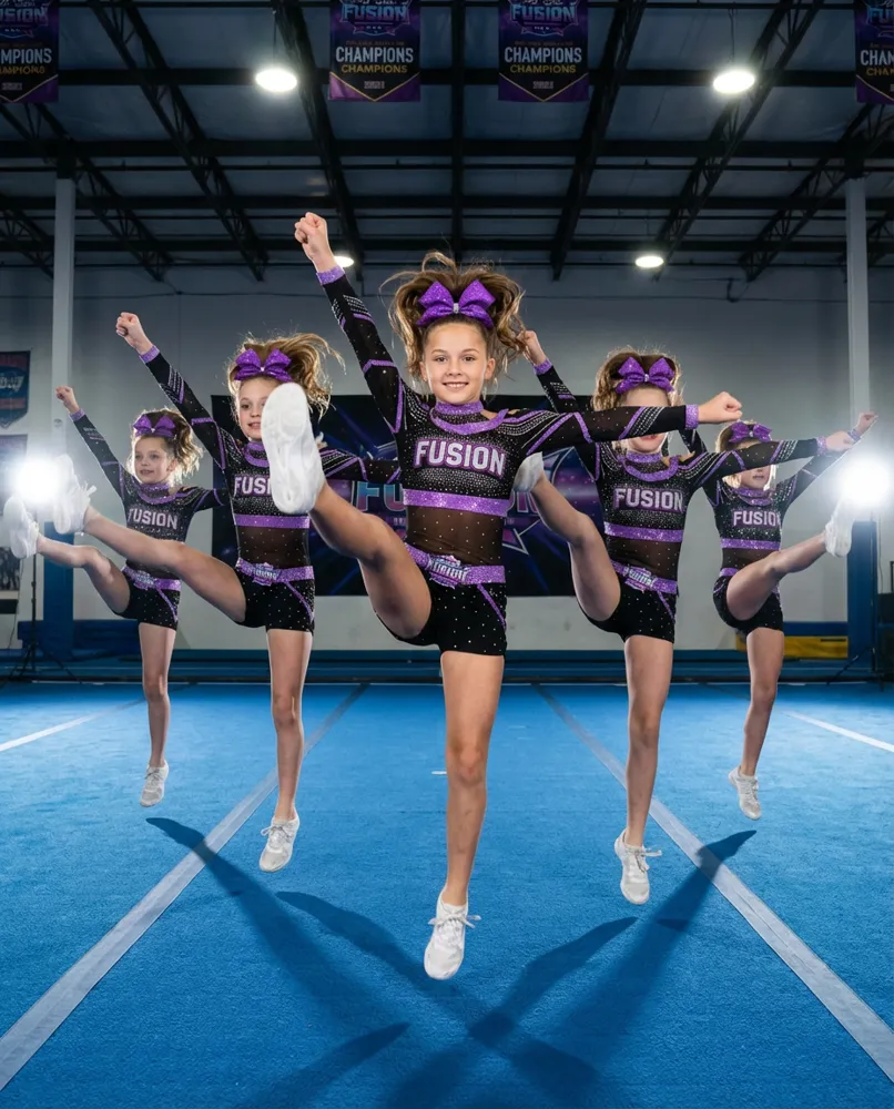 Children Price Spandex/Polyester Cheer Warm-Up Sets Competition Cheerleading Uniforms Practice Wear for Girls – photo 4