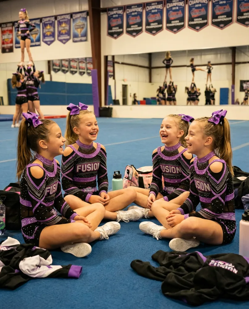 Children Price Spandex/Polyester Cheer Warm-Up Sets Competition Cheerleading Uniforms Practice Wear for Girls – photo 5