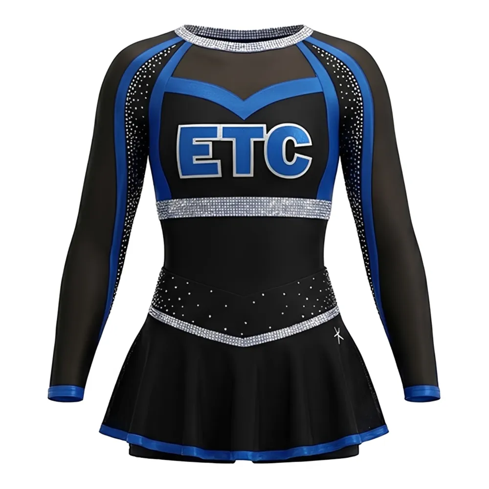 Children's Dance Cheerleading Uniform School Cheer Skirt Top Set Spandex/Polyester Blend for Competitions – photo 2