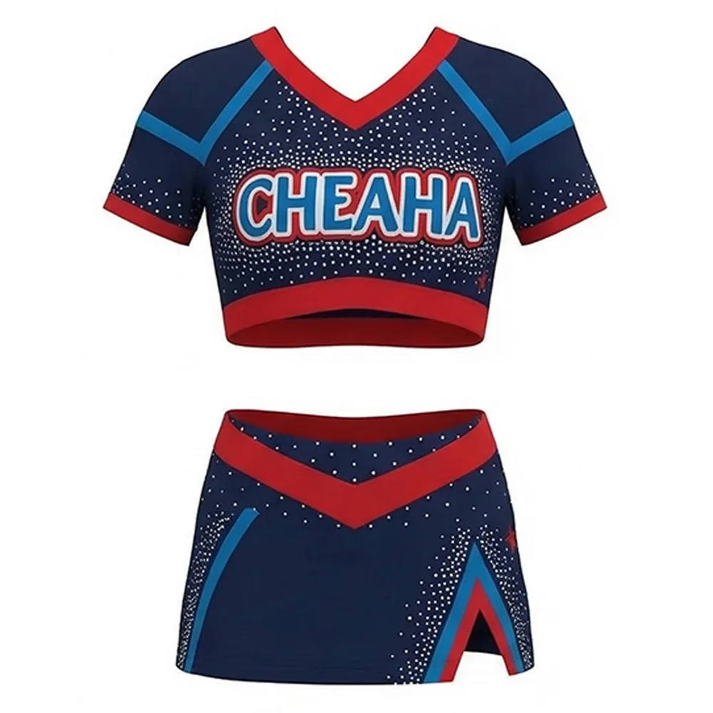 New Girls Cheer Uniform Team Colors Customizable Cheerleading Outfit for Basketball Cheerleading Dance – photo 2
