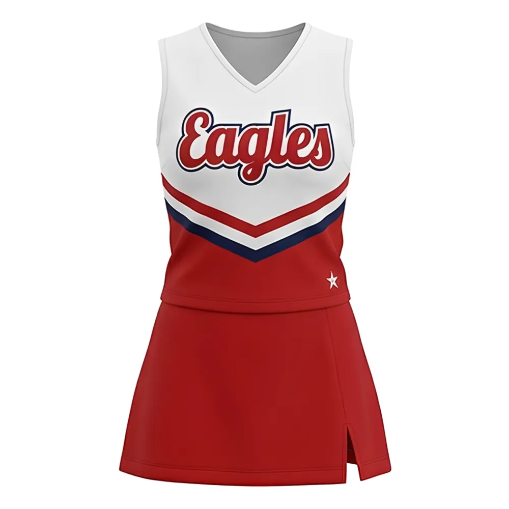 Low Price Cheerleading Practice Uniforms Sublimation Sleeveless Cheer Training Uniform Change Logo and Color – photo 3