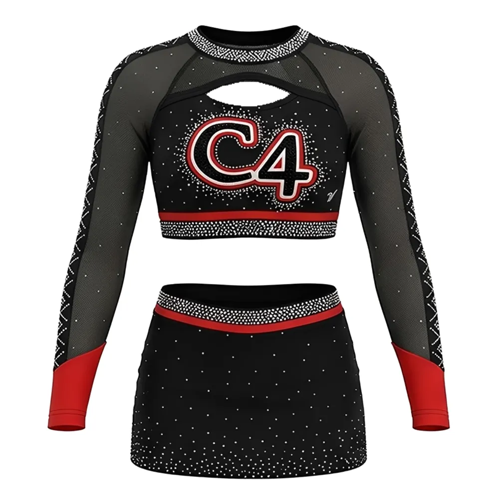 Sublimation Cheerleading Uniform Sets for Girls Spandex/Polyester Material Practice & Competition Wear – photo 2
