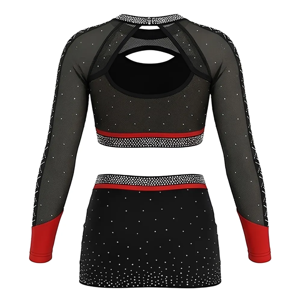 Sublimation Cheerleading Uniform Sets for Girls Spandex/Polyester Material Practice & Competition Wear – photo 3