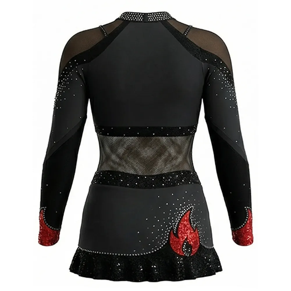 Hot Selling Girls Cheer Uniform Sets Embroidery Logo New Design Spandex/Polyester Shiny Rhinestones Basketball – photo 2