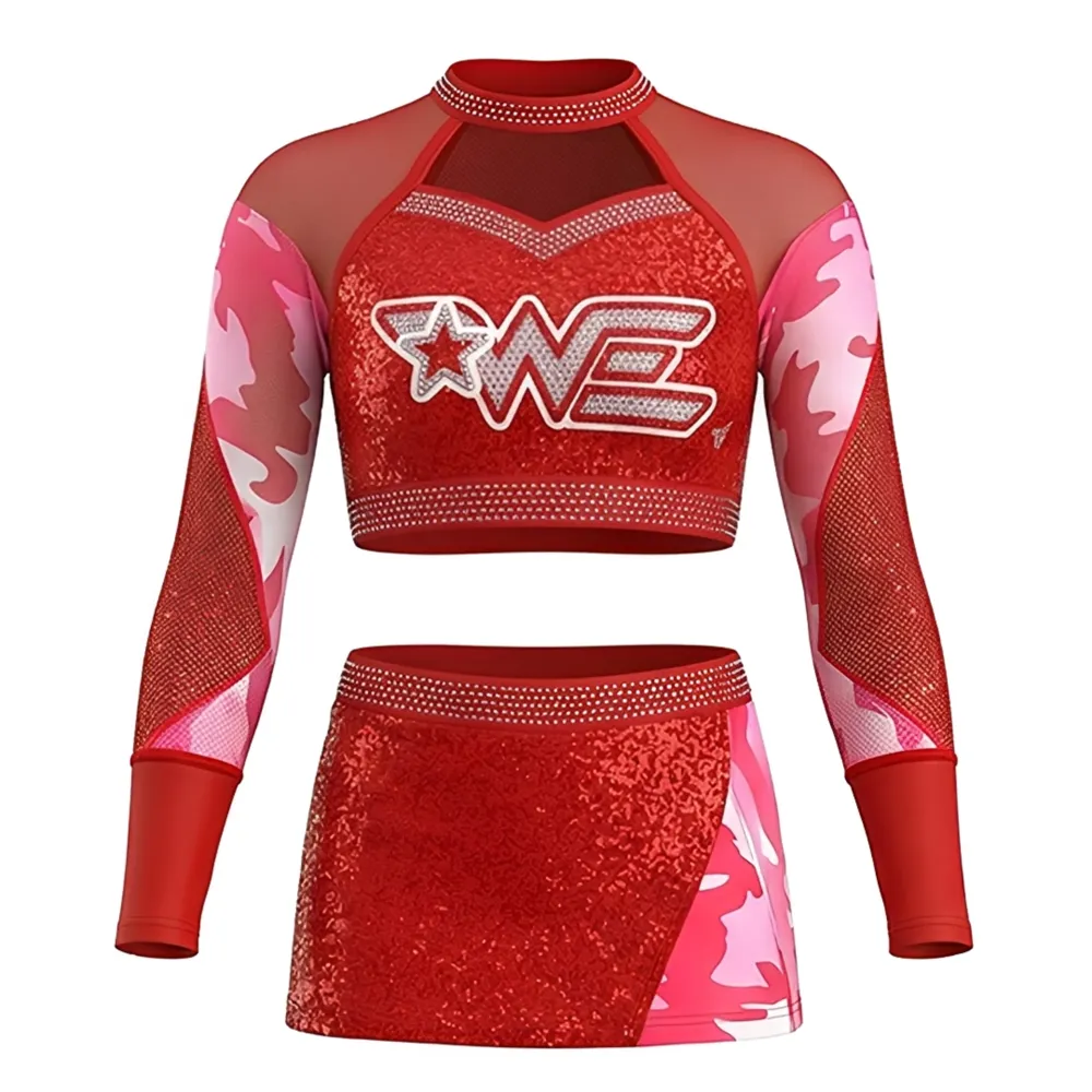 New Children's All Star Cheerleading Uniform Sets Spandex Costume with Logo for Competition – photo 2