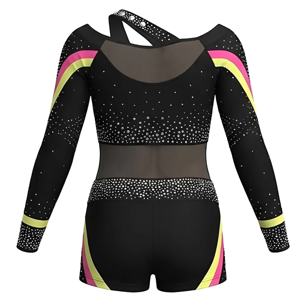 Competition All Star Long Sleeve Cheerleading Uniform Sets Rhinestones Spandex/Polyester Material High-Performance – photo 3