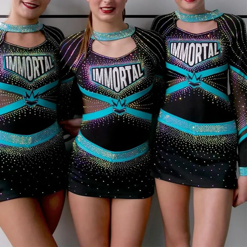 Children's Girls Cheer Uniform Sets with Spandex/Polyester Fabric Good Quality Cheerleading Costume for Dance – photo 5
