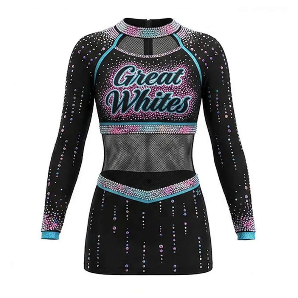 Cheerleading Uniform Sets Design Your Own Spandex/Polyester for School Teams Competition – photo 3