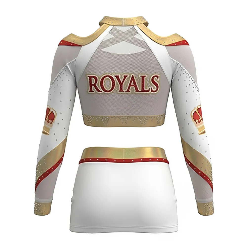 Design Your Own Women's Cheerleading Uniform Sets with Sparkle Rhinestones and Cheerleader Skirt – photo 3
