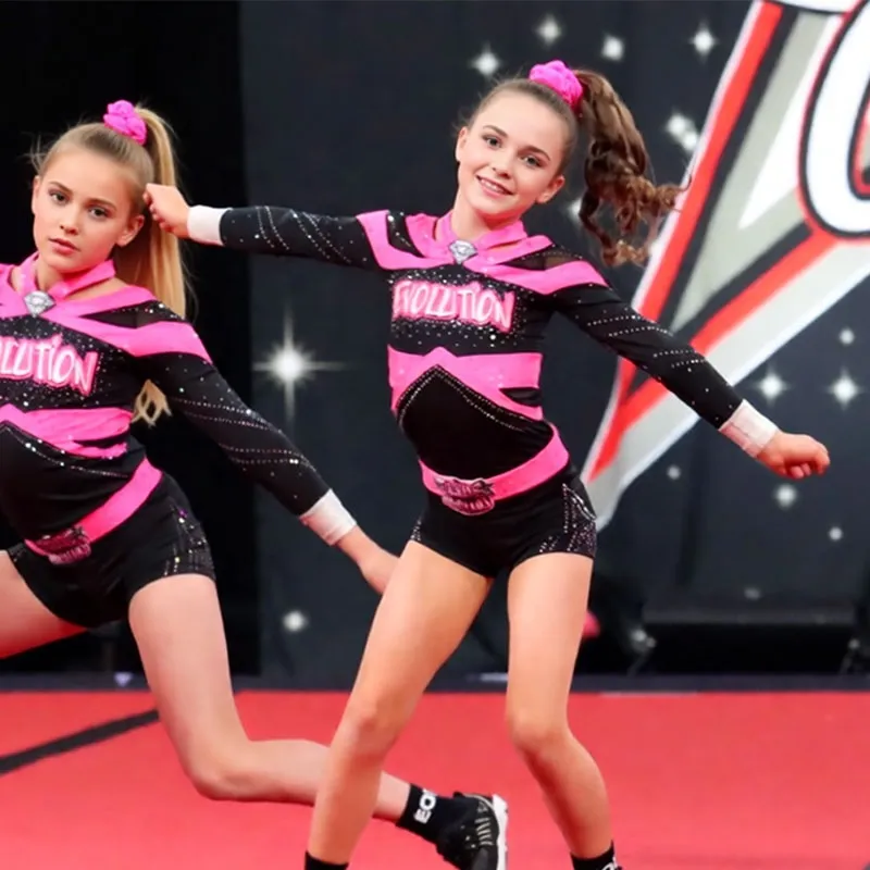 Children's Cheerleader Uniform Sets for Competition Spandex/Polyester Dance Wear – photo 2