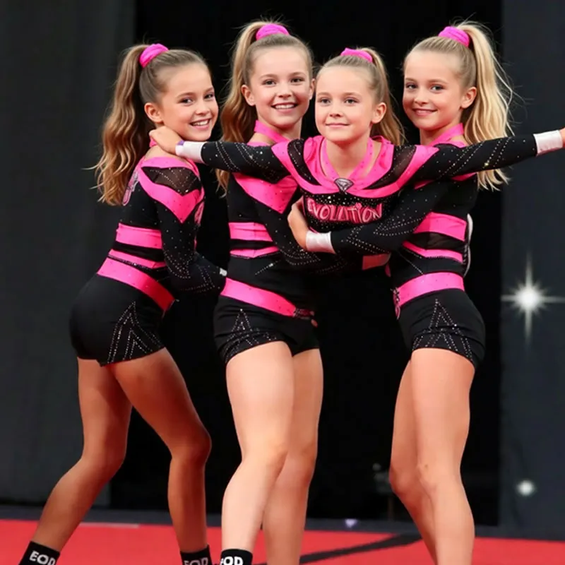Children's All Star Cheerleading Uniform Sets Spandex Costume Logo for Various Competitions – photo 2