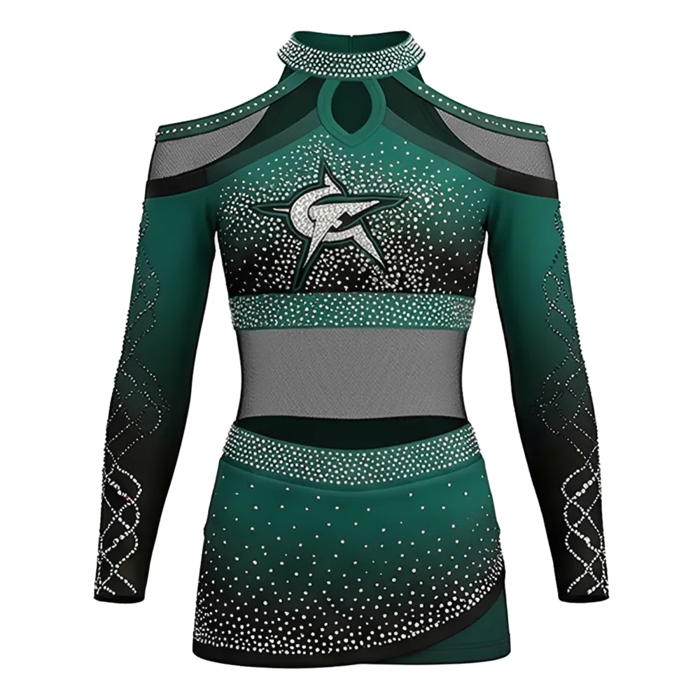 Cheerleader Uniform Outfit for Children Logo Available 2Piece Dancewear Cheerleading Set for Competition – photo 2