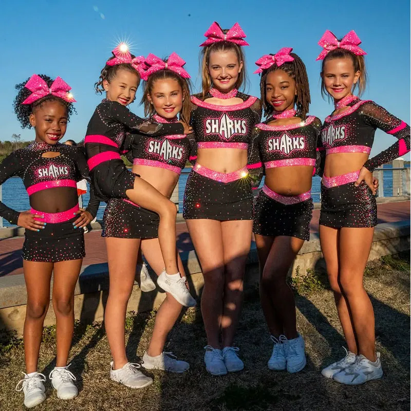 Children's Cheer Girls Uniform All Stars Cheerleading Uniforms Design Pattern Cheer Uniform Sets – photo 3