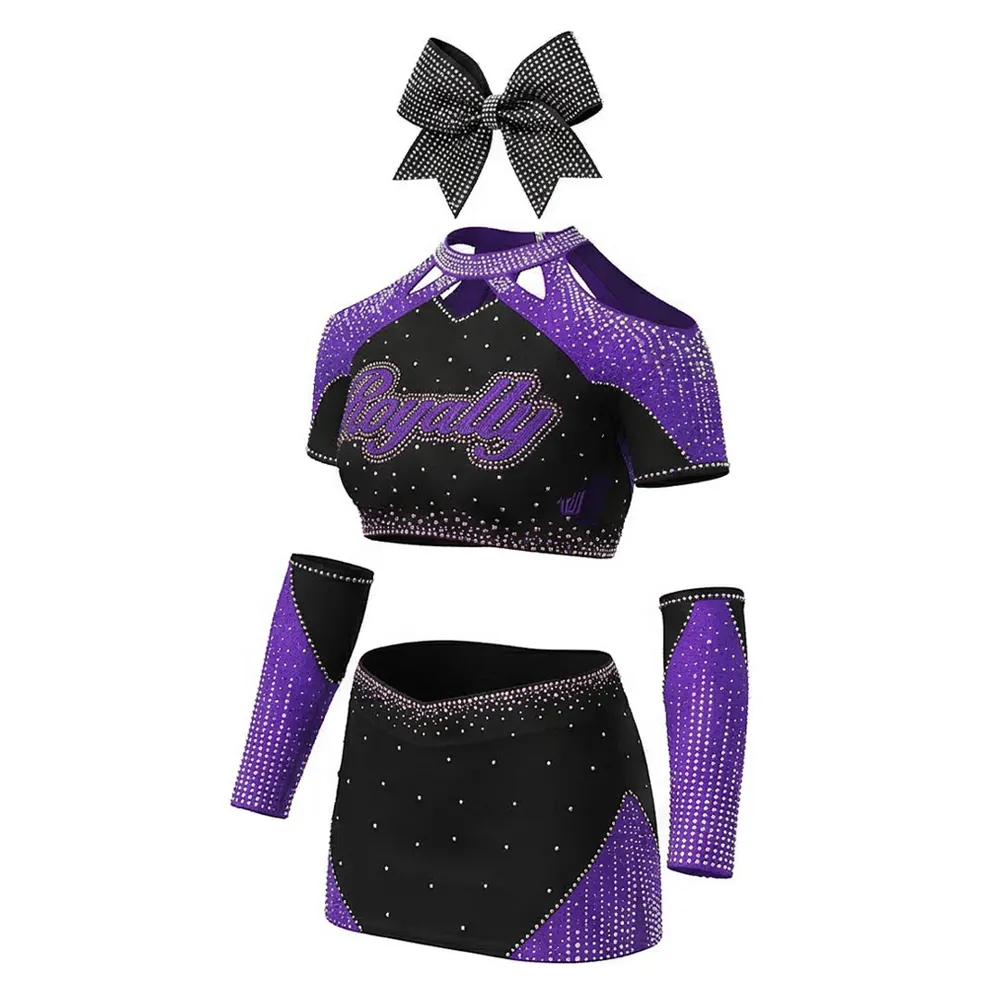 Breathable Youth Cheerleading Uniforms Warm up Girls Cheerleader Costume Outfit Combo for Ladies Competition – photo 4